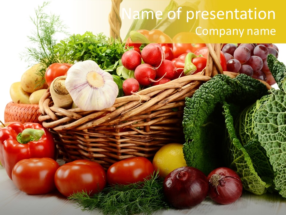 Basket Diet Fresh PowerPoint Template