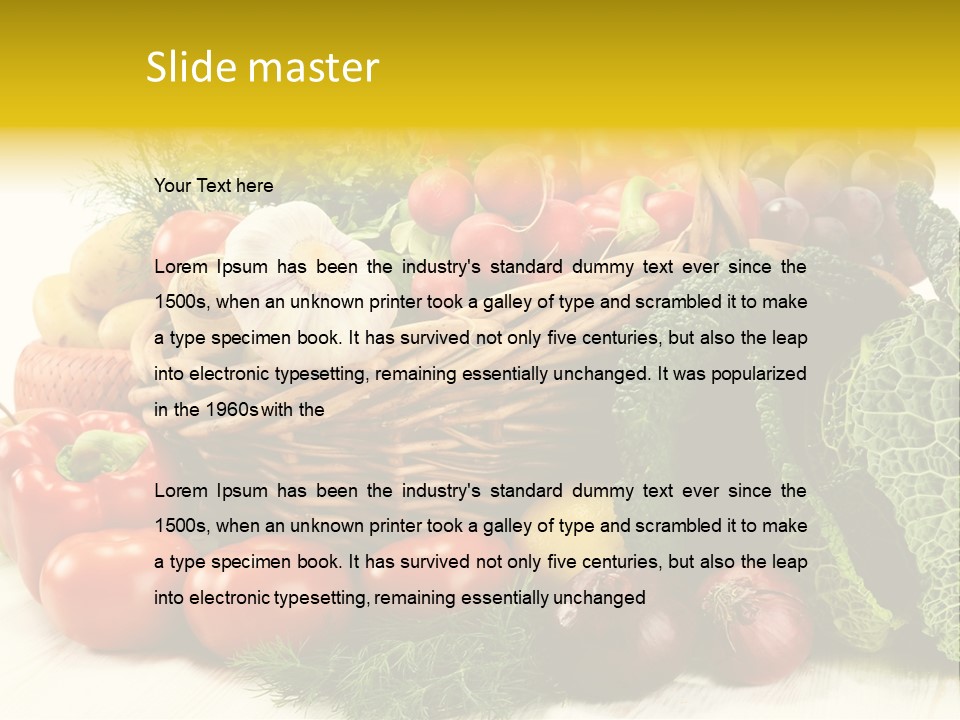 Basket Diet Fresh PowerPoint Template