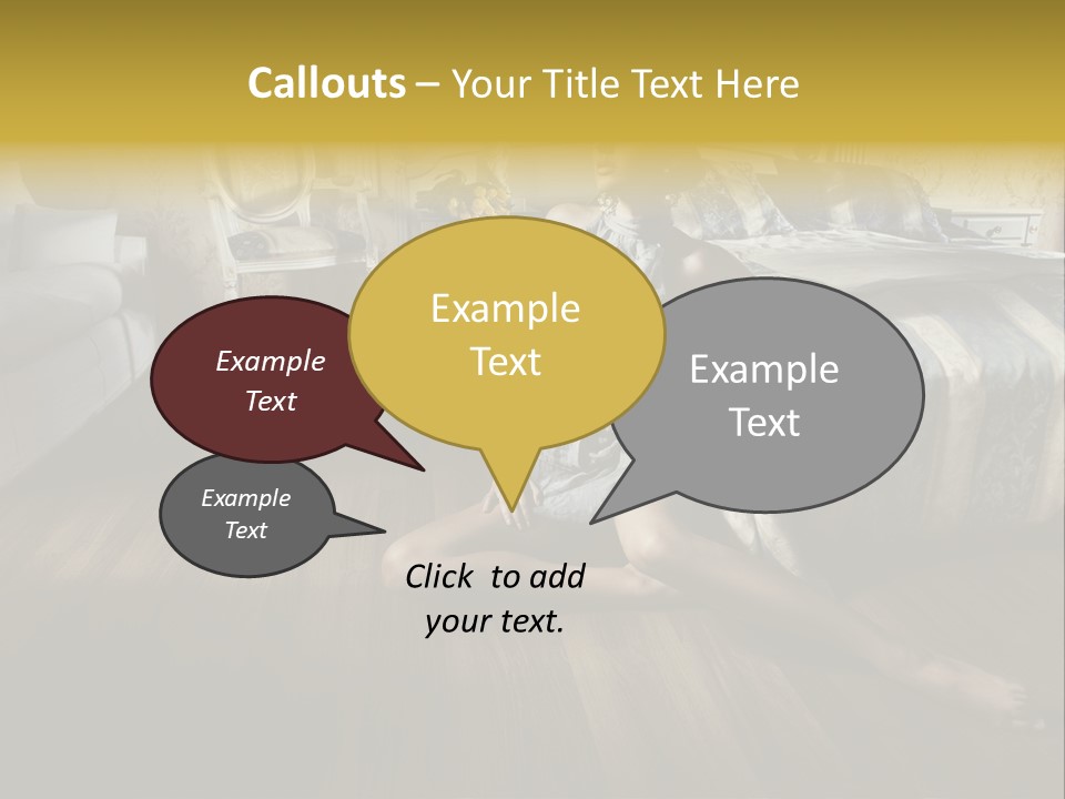 Female Armchair Lips PowerPoint Template