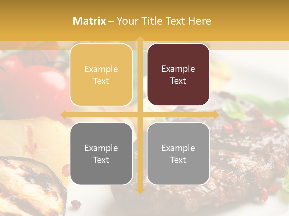 Vegetables Peppercorns Steak PowerPoint Template