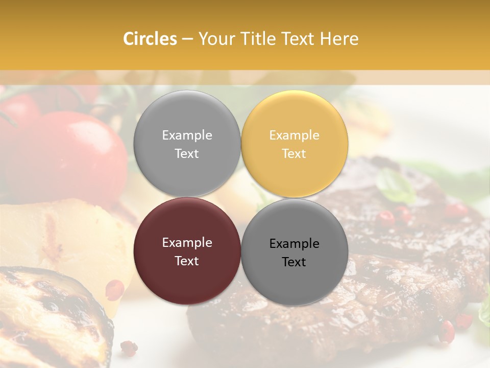Vegetables Peppercorns Steak PowerPoint Template