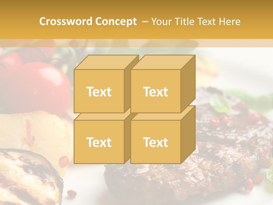 Vegetables Peppercorns Steak PowerPoint Template