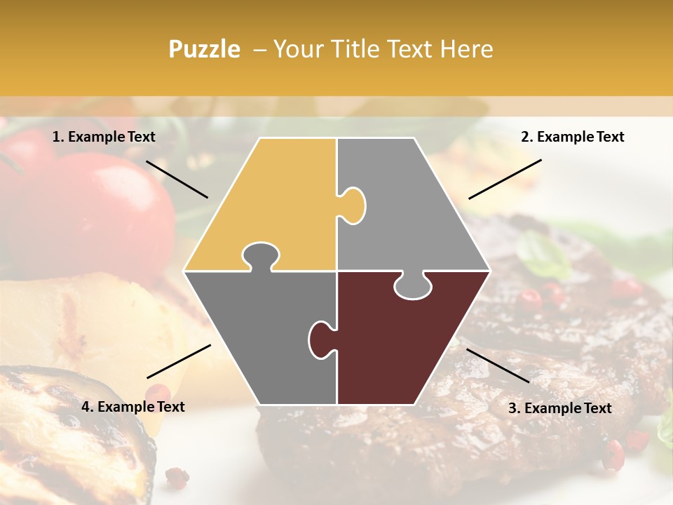 Vegetables Peppercorns Steak PowerPoint Template