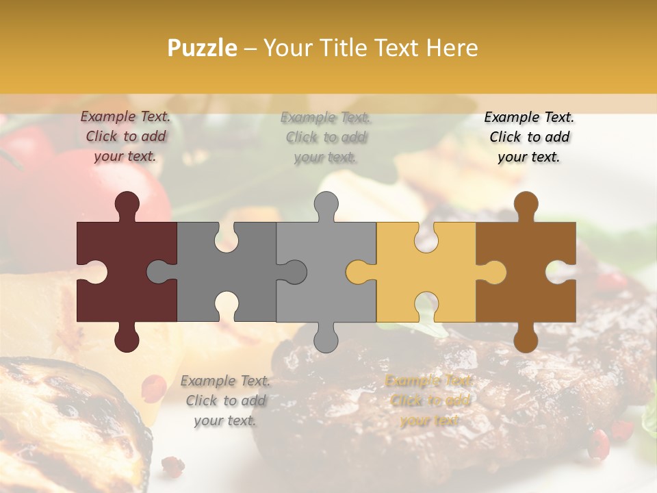 Vegetables Peppercorns Steak PowerPoint Template