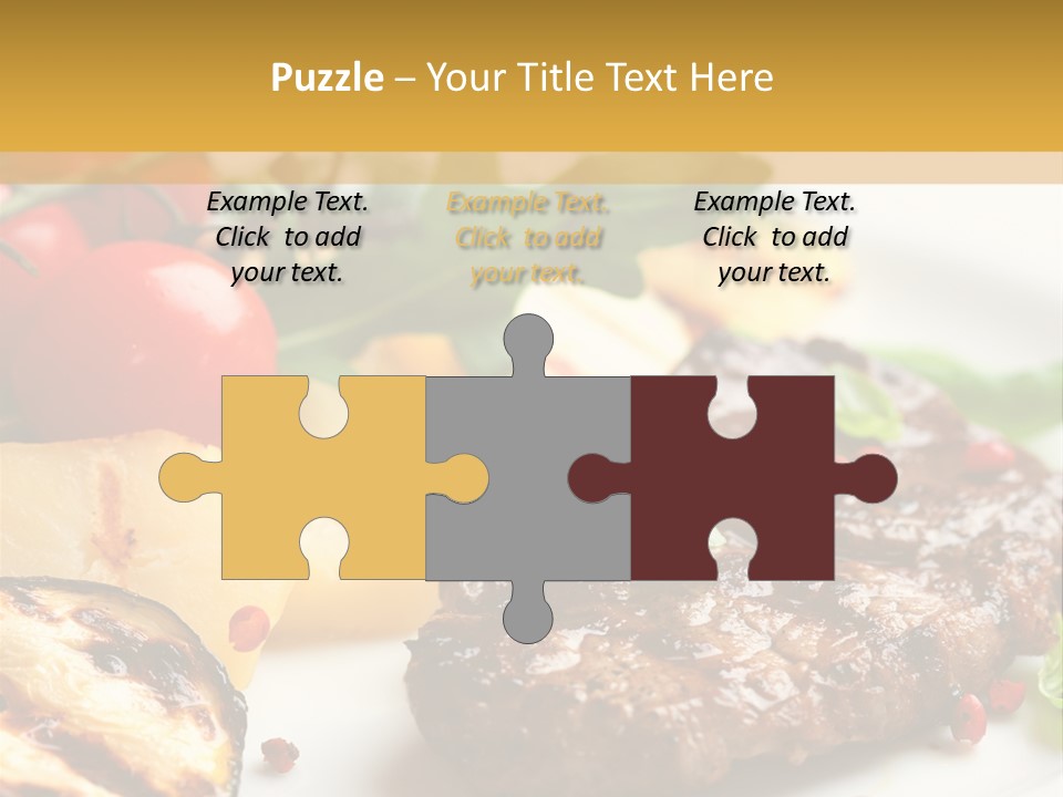 Vegetables Peppercorns Steak PowerPoint Template