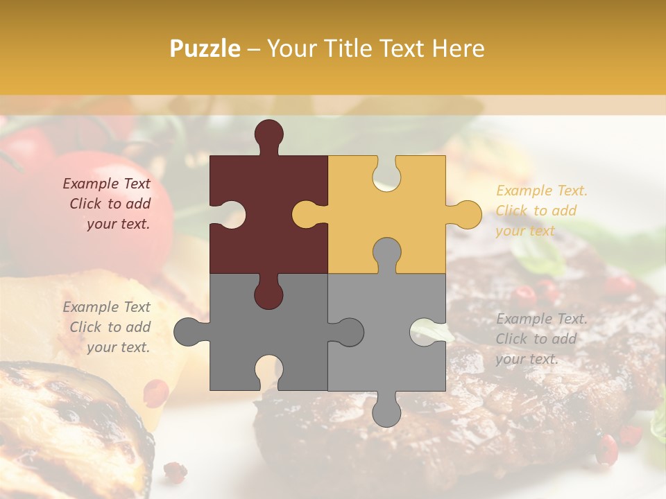 Vegetables Peppercorns Steak PowerPoint Template