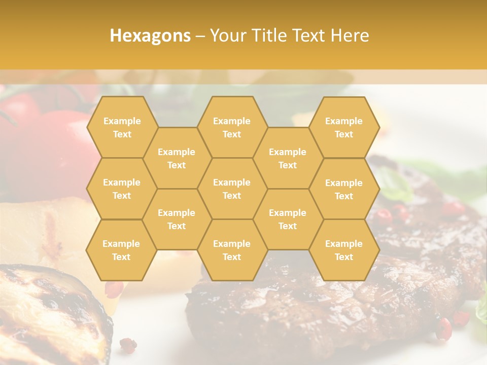 Vegetables Peppercorns Steak PowerPoint Template
