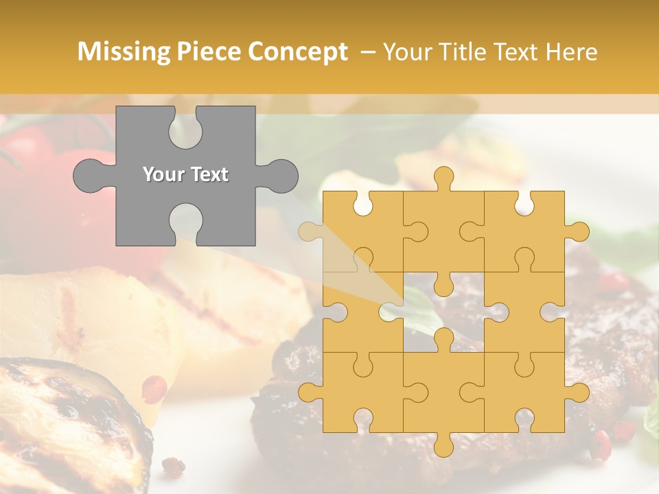 Vegetables Peppercorns Steak PowerPoint Template