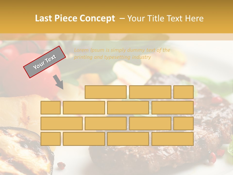 Vegetables Peppercorns Steak PowerPoint Template