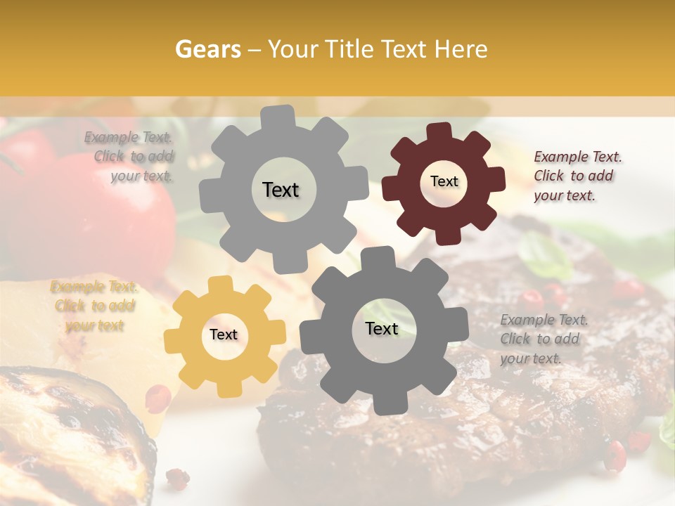 Vegetables Peppercorns Steak PowerPoint Template