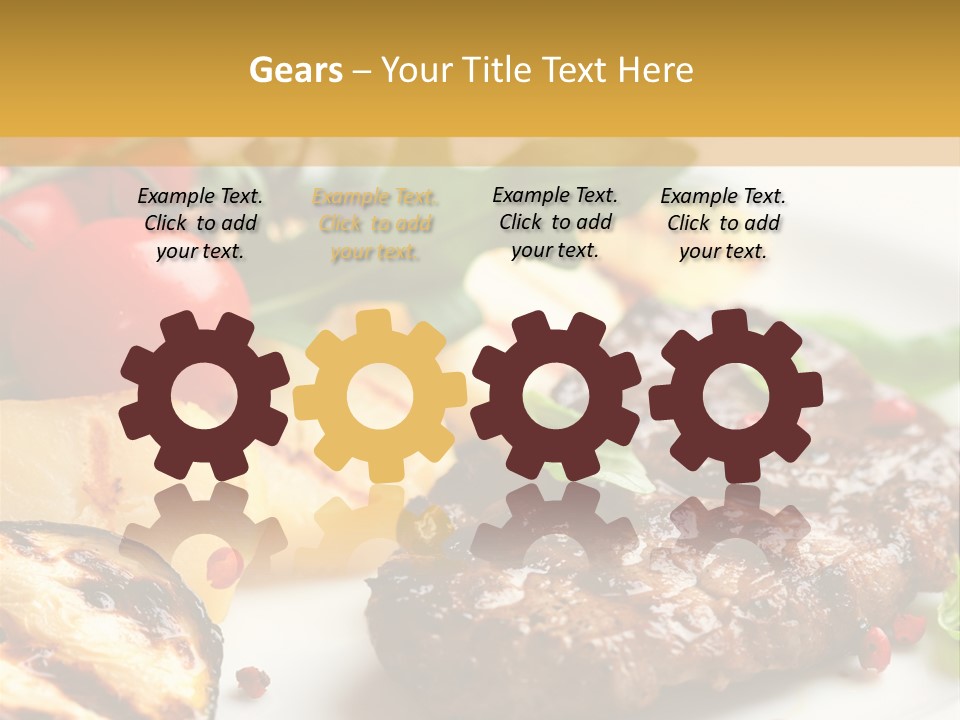 Vegetables Peppercorns Steak PowerPoint Template