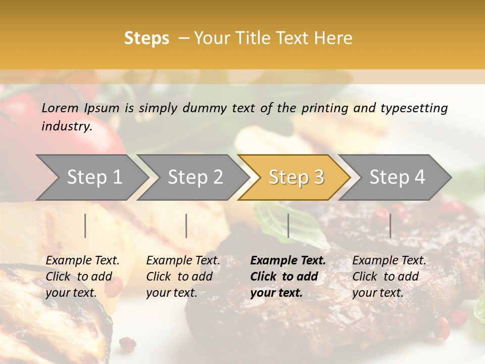 Vegetables Peppercorns Steak PowerPoint Template