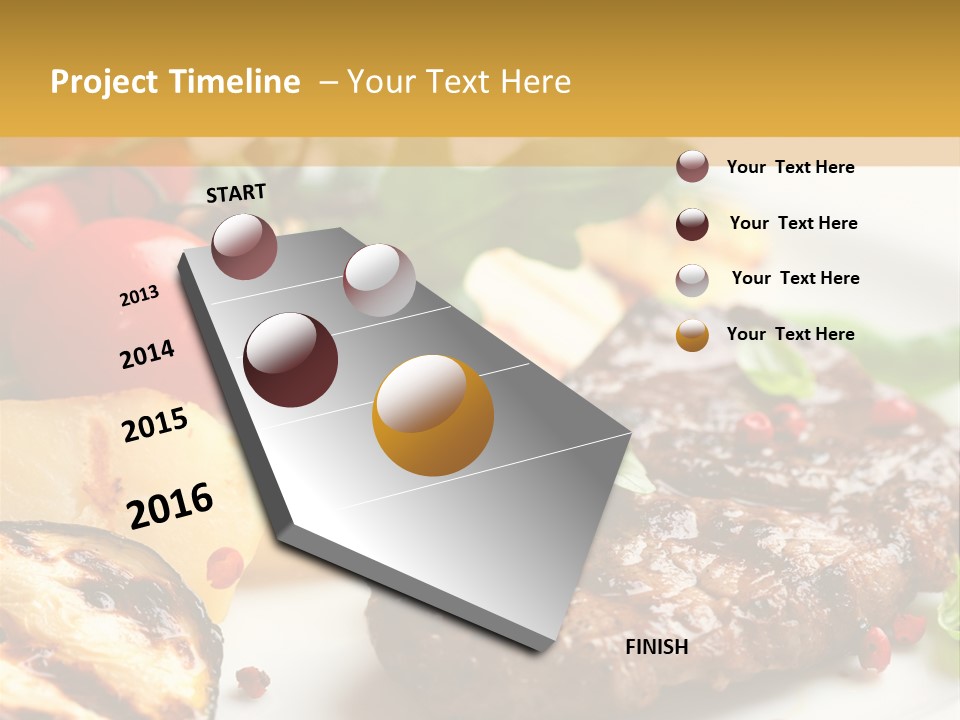 Vegetables Peppercorns Steak PowerPoint Template