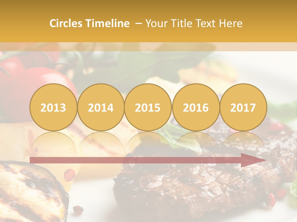 Vegetables Peppercorns Steak PowerPoint Template