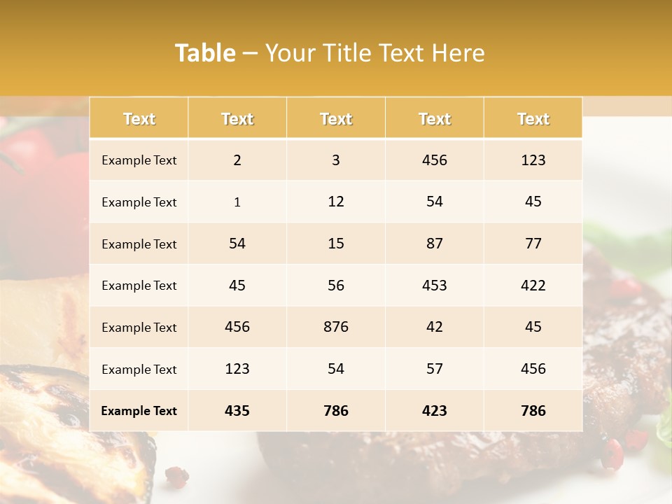 Vegetables Peppercorns Steak PowerPoint Template