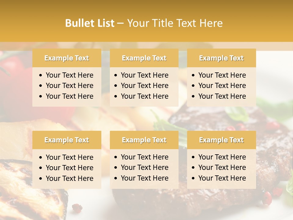Vegetables Peppercorns Steak PowerPoint Template