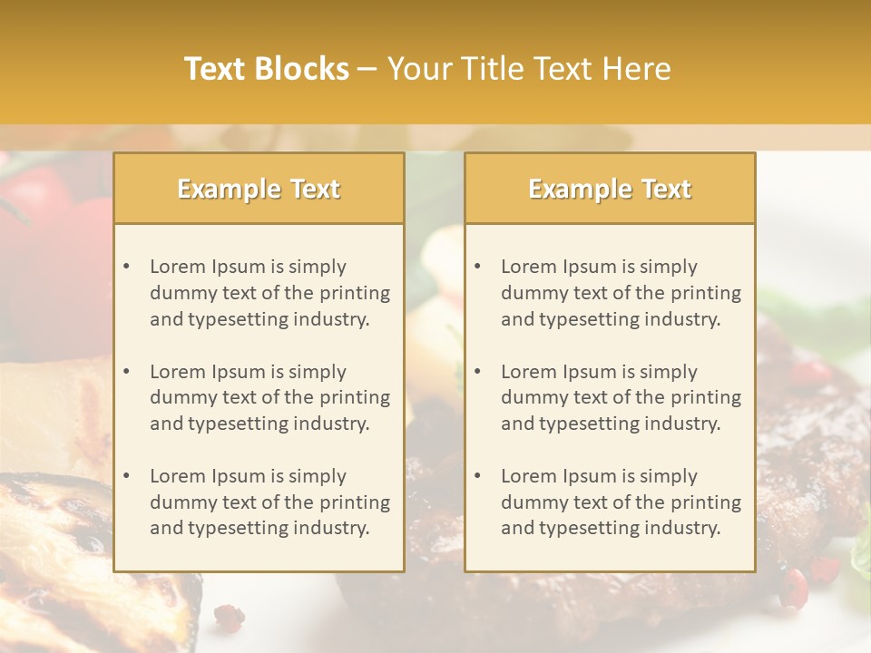 Vegetables Peppercorns Steak PowerPoint Template