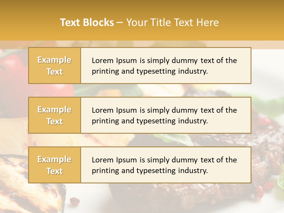 Vegetables Peppercorns Steak PowerPoint Template