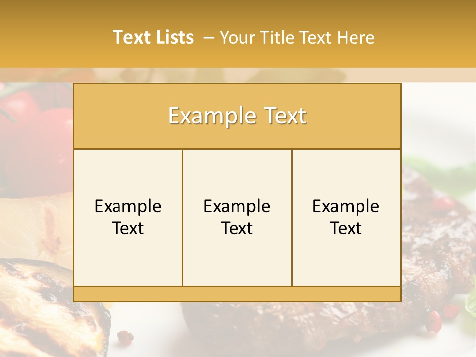 Vegetables Peppercorns Steak PowerPoint Template