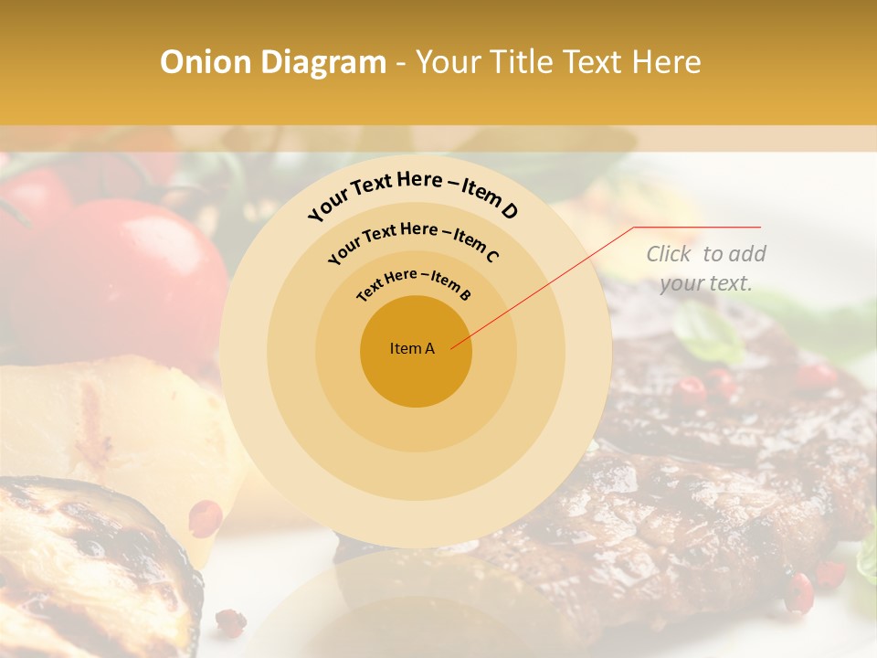 Vegetables Peppercorns Steak PowerPoint Template