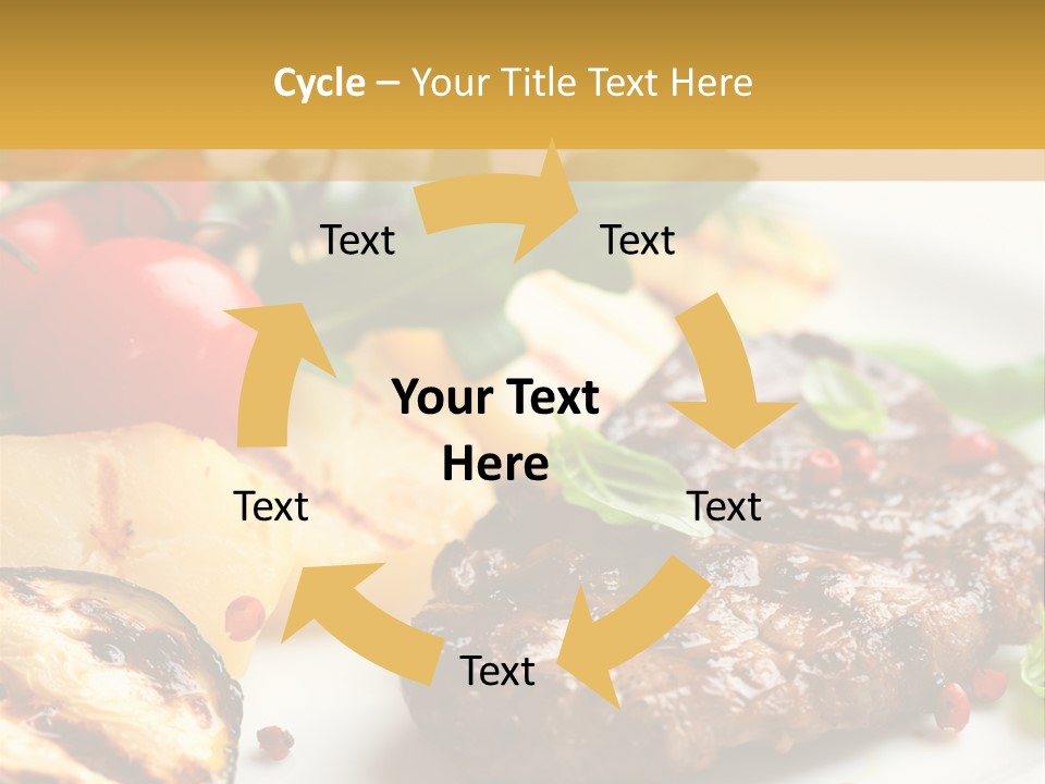 Vegetables Peppercorns Steak PowerPoint Template