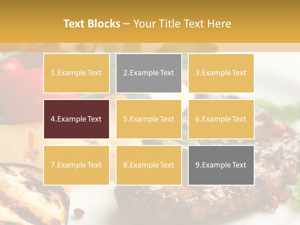 Vegetables Peppercorns Steak PowerPoint Template