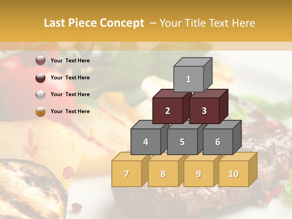 Vegetables Peppercorns Steak PowerPoint Template