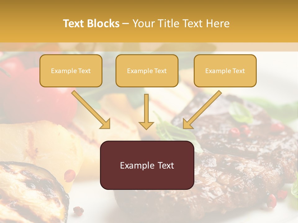 Vegetables Peppercorns Steak PowerPoint Template