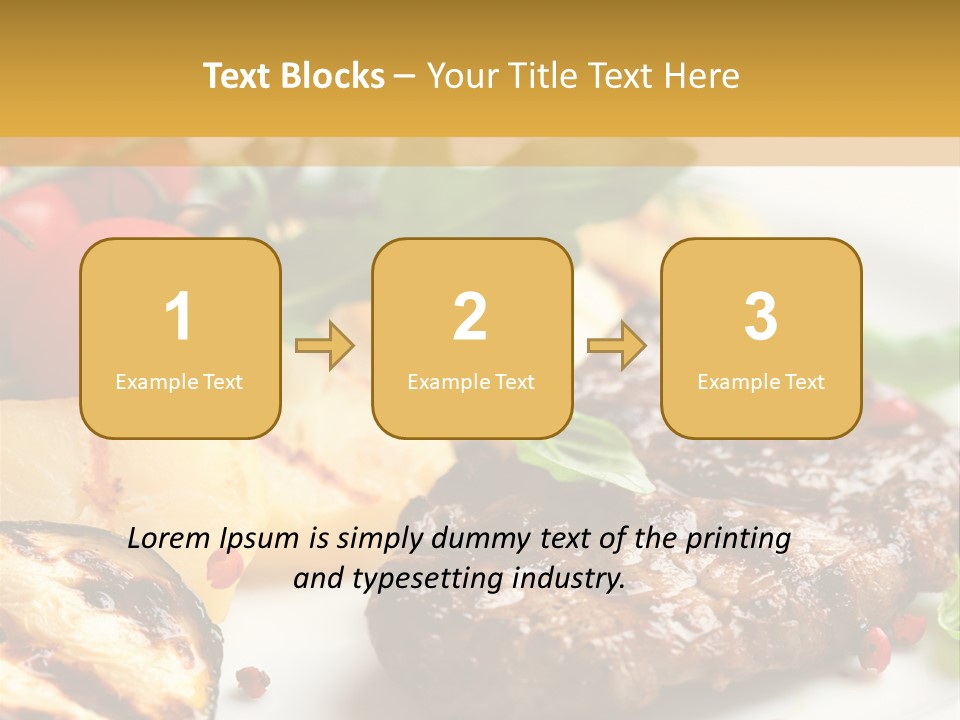 Vegetables Peppercorns Steak PowerPoint Template