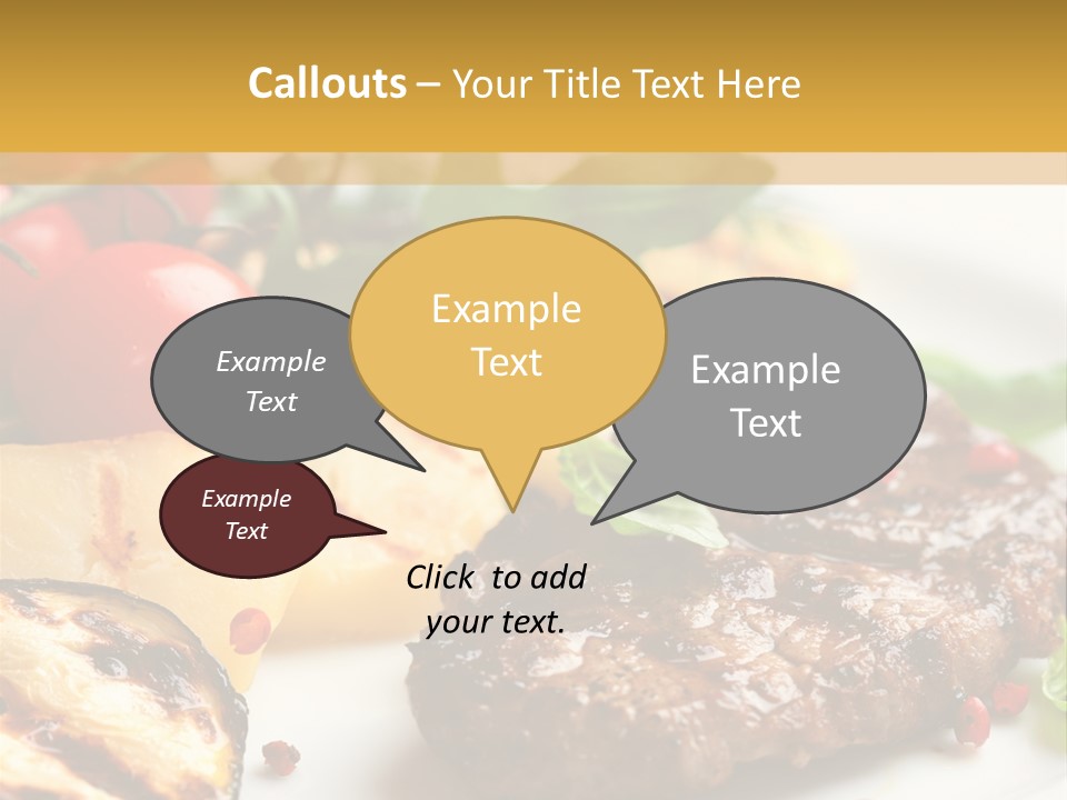 Vegetables Peppercorns Steak PowerPoint Template