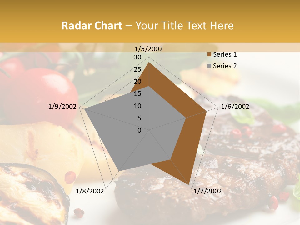 Vegetables Peppercorns Steak PowerPoint Template