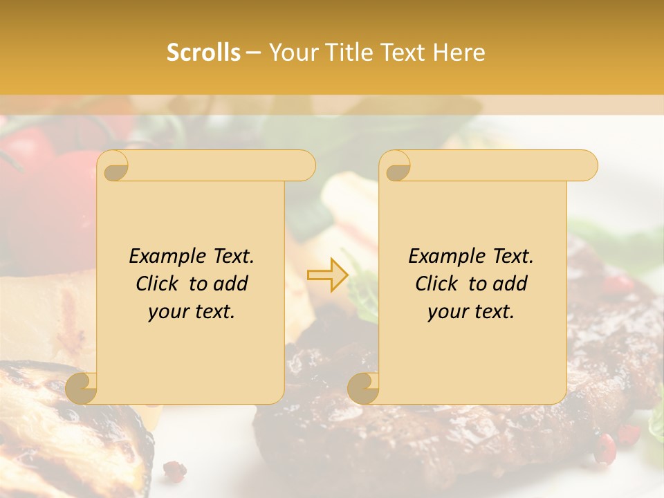 Vegetables Peppercorns Steak PowerPoint Template