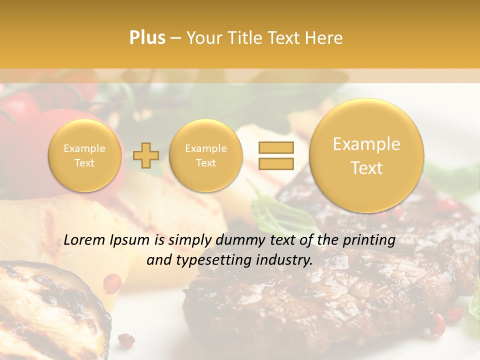 Vegetables Peppercorns Steak PowerPoint Template