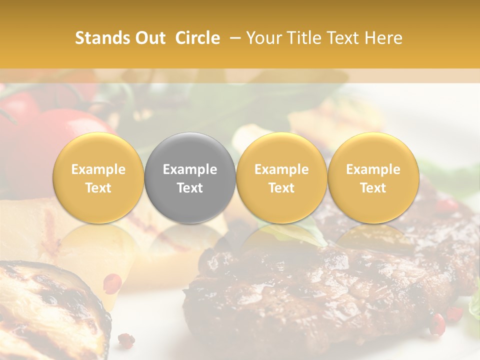 Vegetables Peppercorns Steak PowerPoint Template