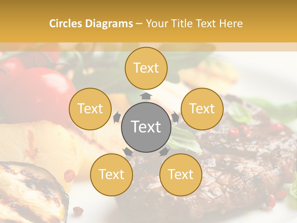 Vegetables Peppercorns Steak PowerPoint Template