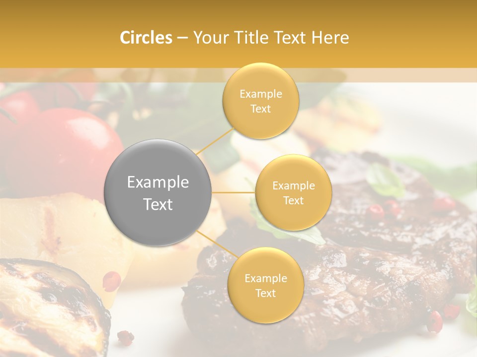 Vegetables Peppercorns Steak PowerPoint Template