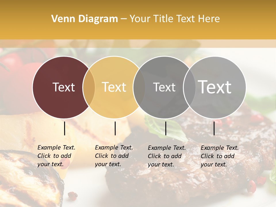 Vegetables Peppercorns Steak PowerPoint Template