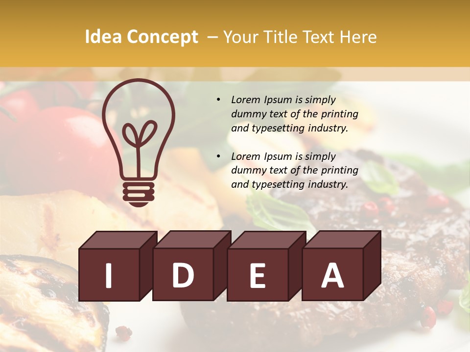 Vegetables Peppercorns Steak PowerPoint Template