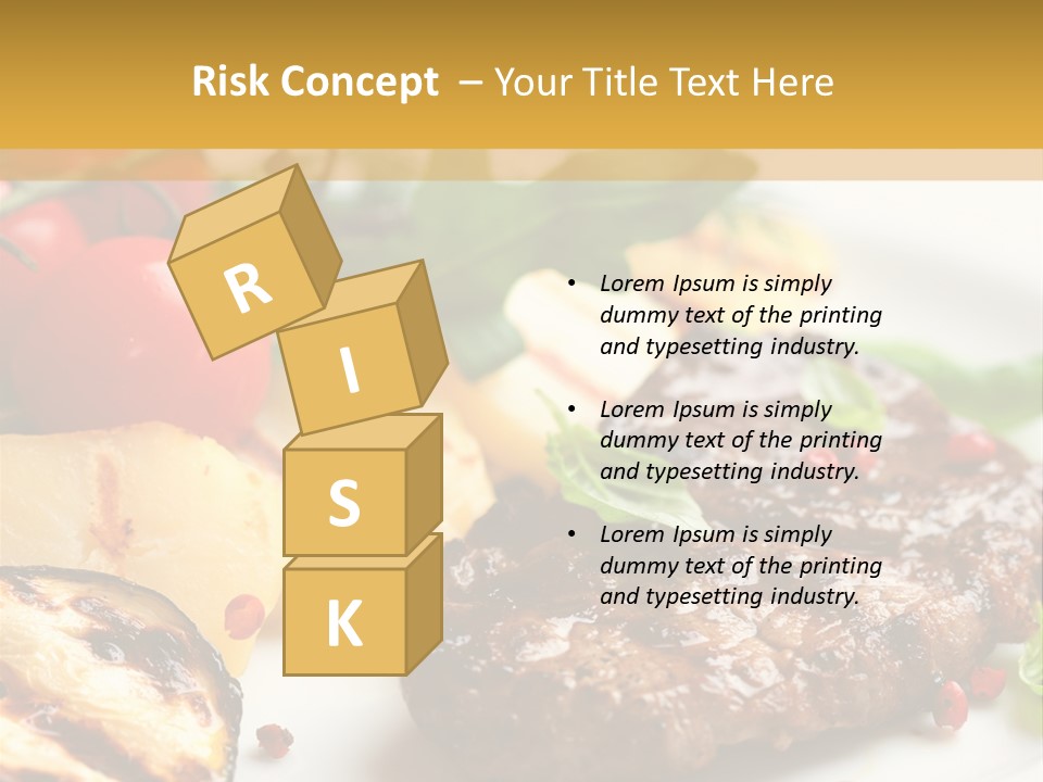 Vegetables Peppercorns Steak PowerPoint Template