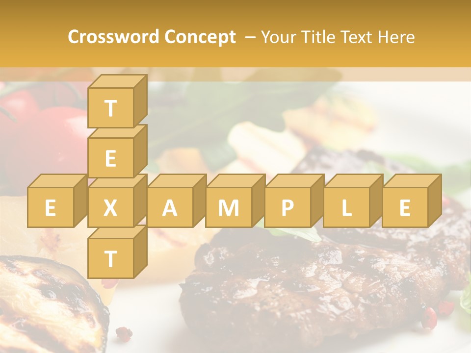 Vegetables Peppercorns Steak PowerPoint Template