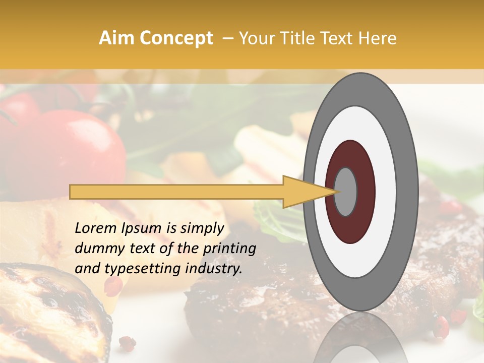 Vegetables Peppercorns Steak PowerPoint Template