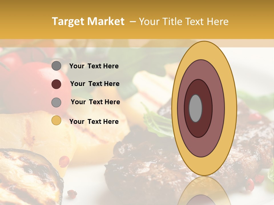 Vegetables Peppercorns Steak PowerPoint Template