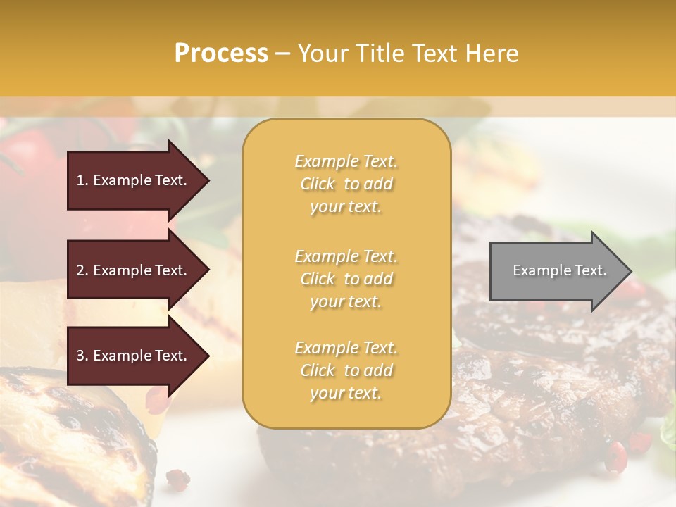 Vegetables Peppercorns Steak PowerPoint Template