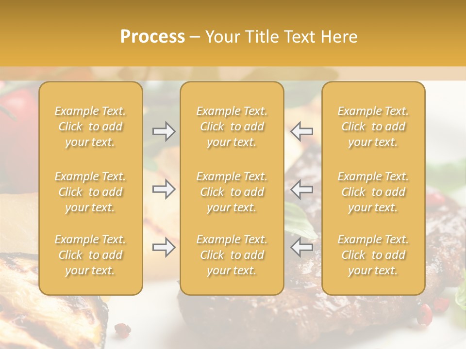 Vegetables Peppercorns Steak PowerPoint Template