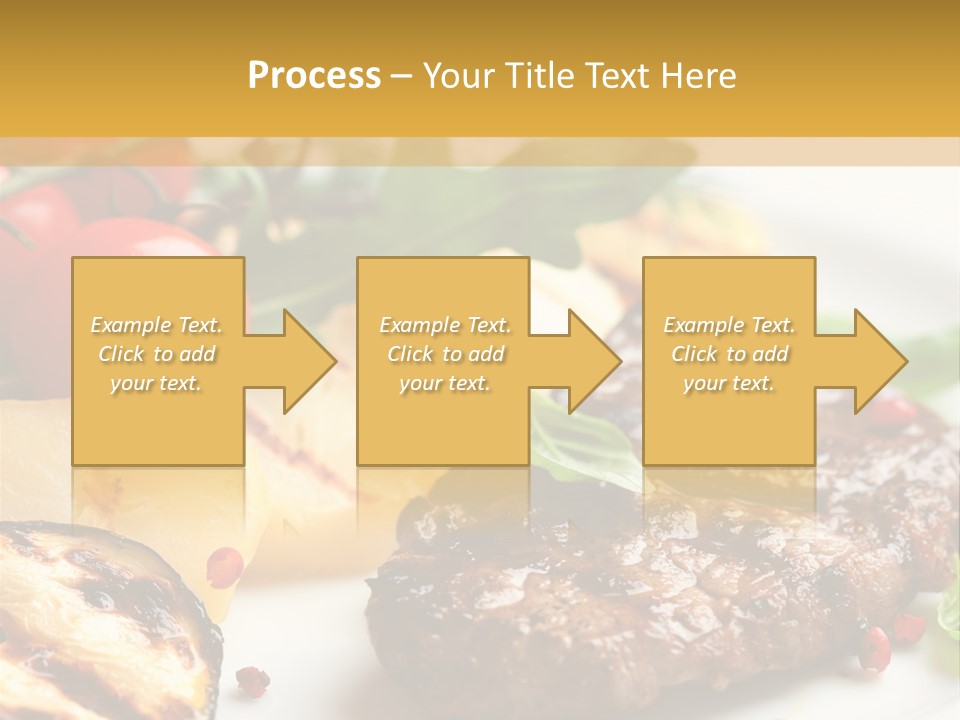 Vegetables Peppercorns Steak PowerPoint Template
