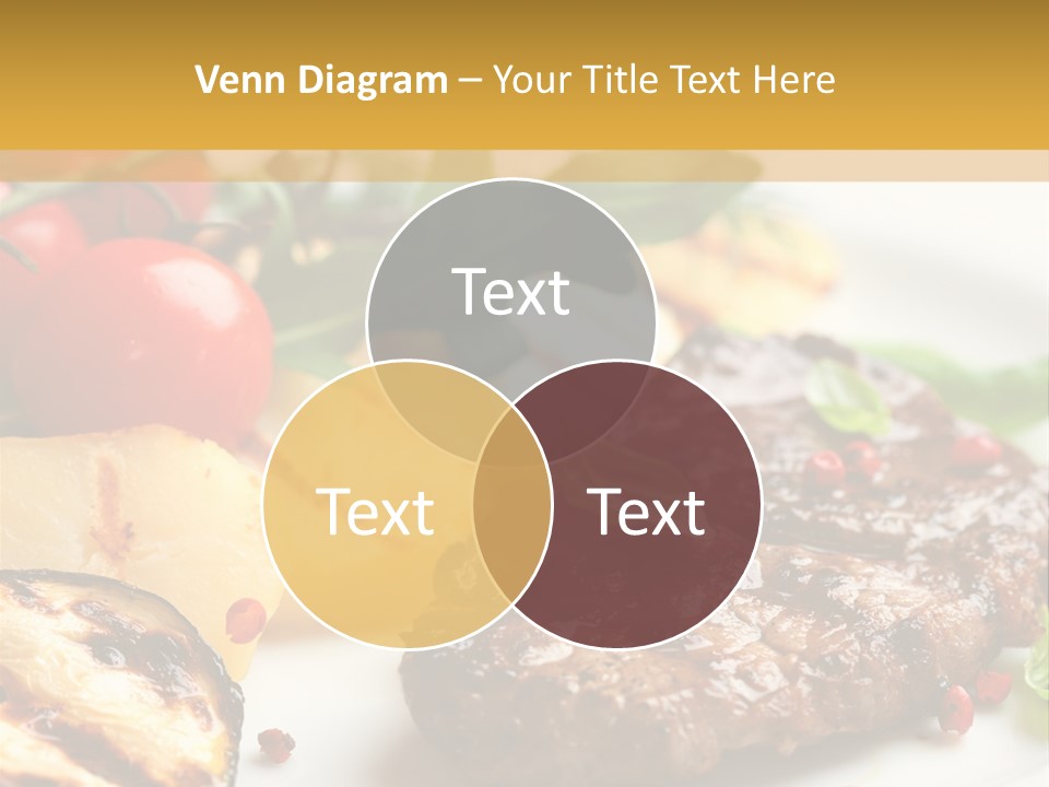 Vegetables Peppercorns Steak PowerPoint Template
