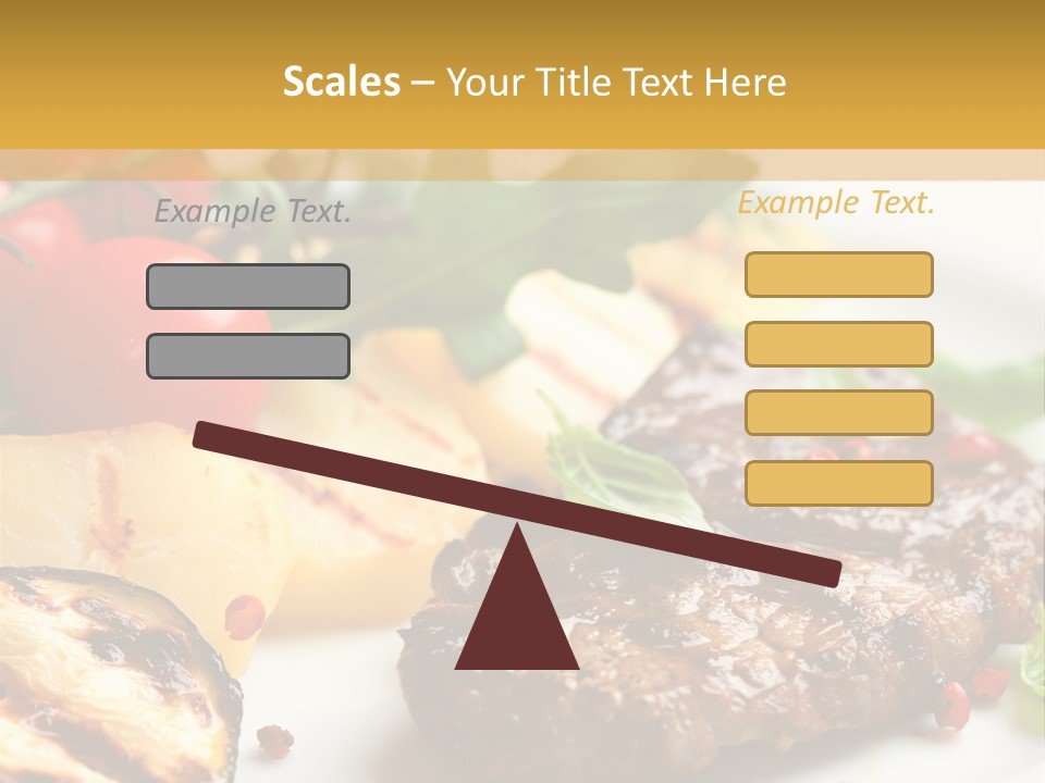 Vegetables Peppercorns Steak PowerPoint Template