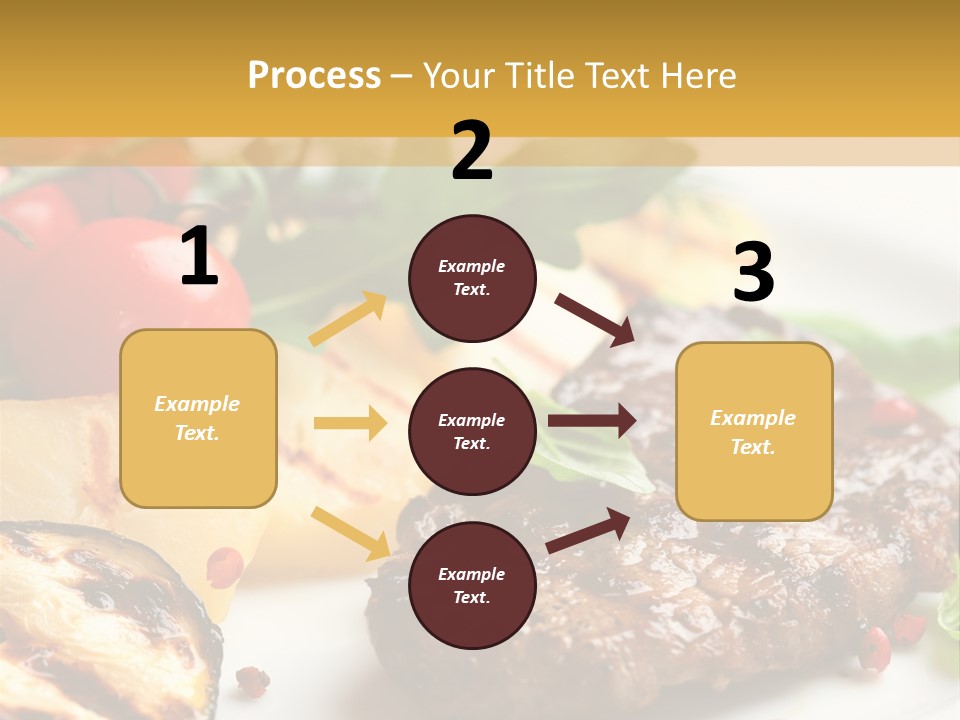 Vegetables Peppercorns Steak PowerPoint Template