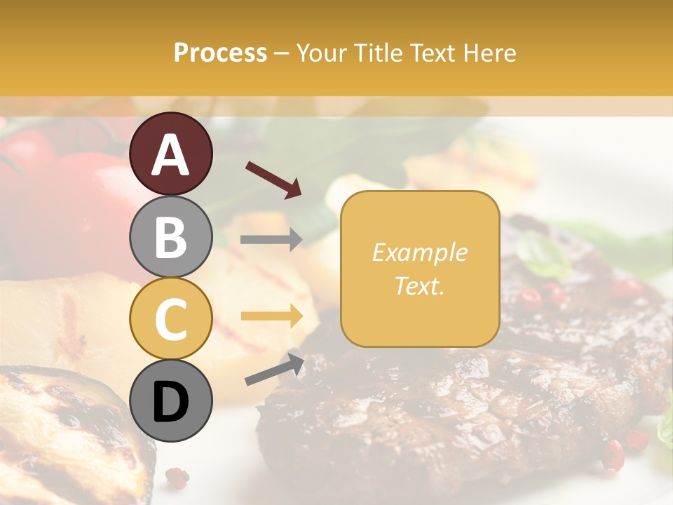 Vegetables Peppercorns Steak PowerPoint Template