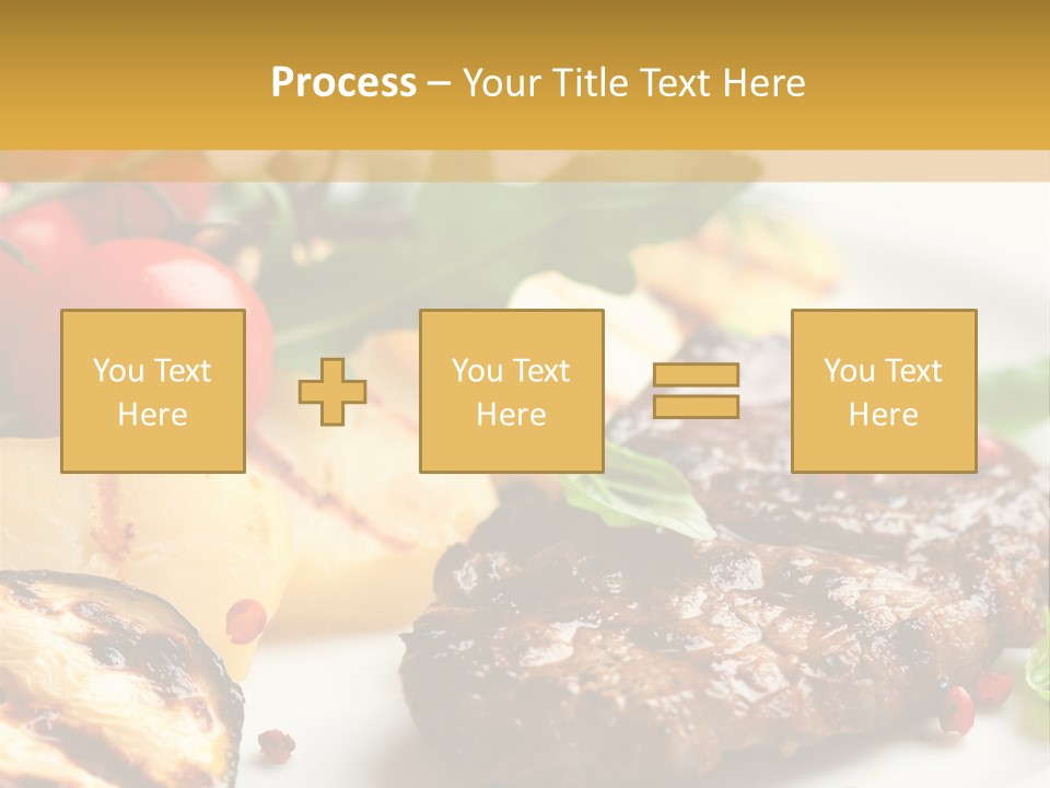 Vegetables Peppercorns Steak PowerPoint Template